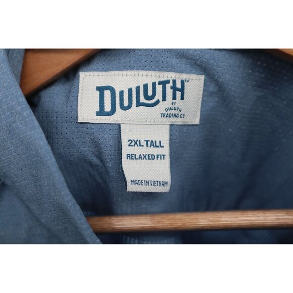 Duluth 2XL Tall Tri Vent Relaxed Fit Blue Short Sleeve Button-Up Shirt - Picture 2 of 12